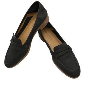 Lucky Brand Shoes Caylon Loafers Black Nubuck Slip On Size 9